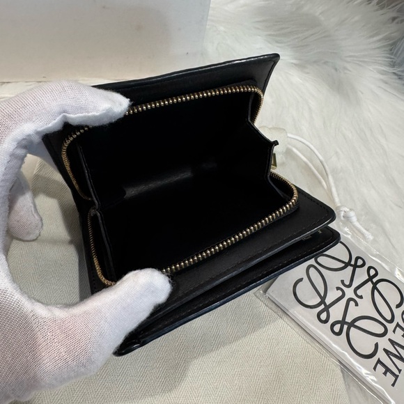 LOEWE Repeat Compact Zip Wallet In Embossed Silk Calfskin - Picture 10 of 15